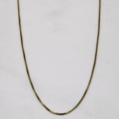 14k Yellow Gold Box Link Chain | 19