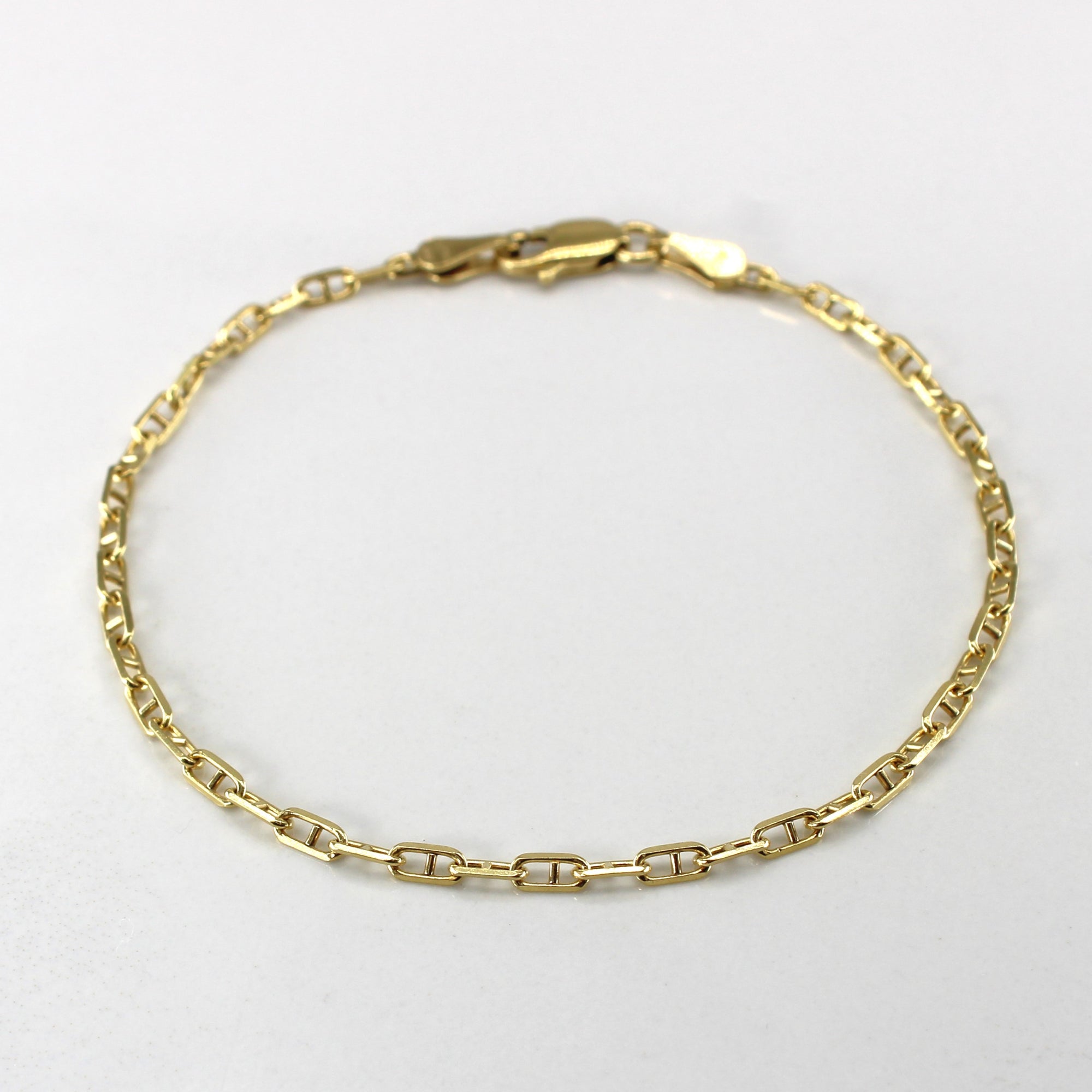 18k Yellow Gold Anchor Chain Bracelet | 7