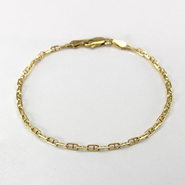 18k Yellow Gold Anchor Chain Bracelet | 7