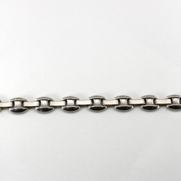 Interlocking White Gold Chain Bracelet | 7