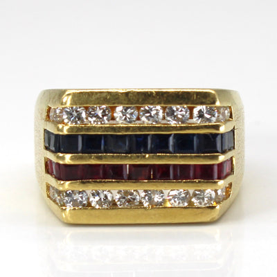 Channel Set Multi Gemstones Ring | 0.45ctw | 0.38ctw | 0.38ctw | SZ 7 |