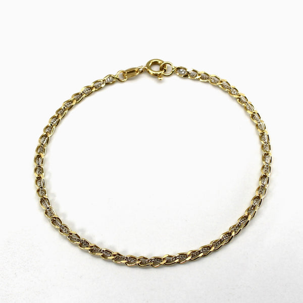 Two Tone Gold Cable Chain Bracelet | 7