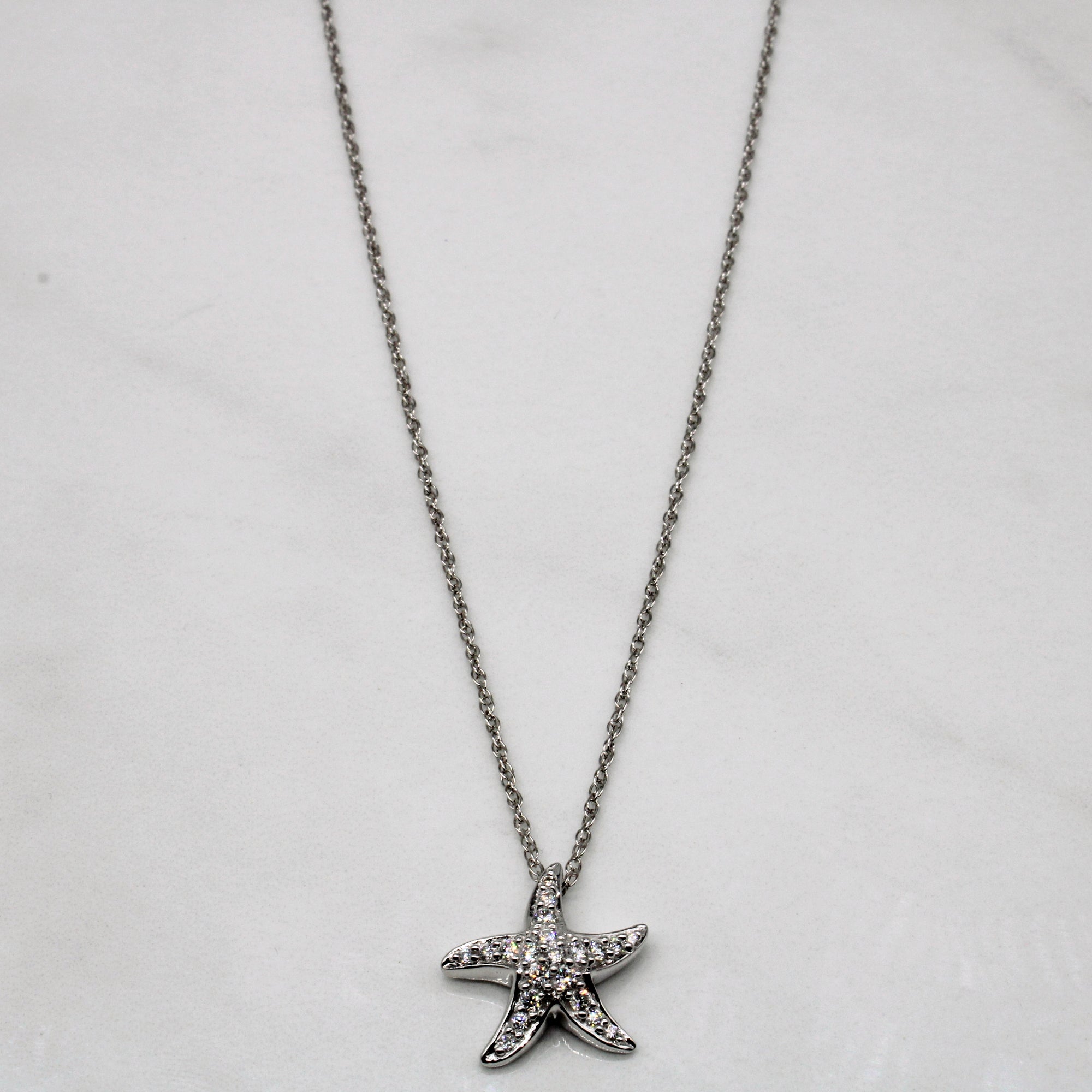 Diamond Star Fish Pendant & Necklace | 0.25ctw | 18