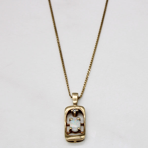 Opal & Diamond Pendant & Necklace | 0.17ct, 0.01ct | 21