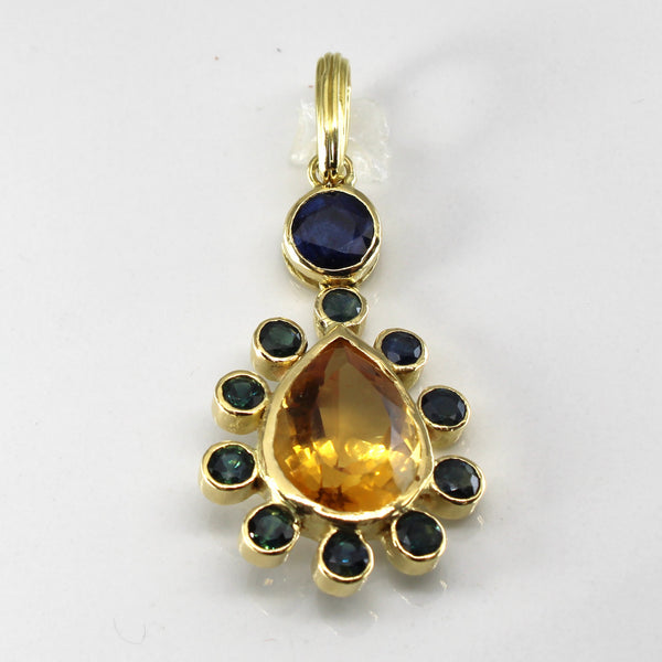 Multi Gemstones Drop Pendant | 7.8ct | 2.75ctw |