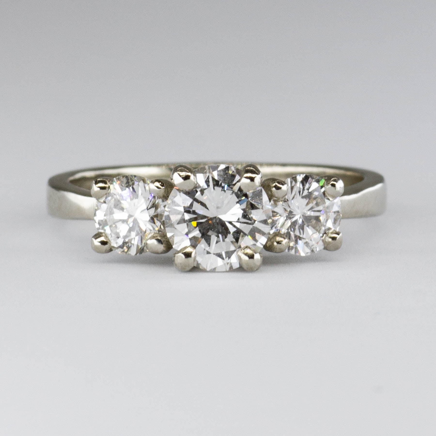 '100 Ways' GIA Certified Three Stone Diamond 18k Ring | 0.71 ctw SI1 E, 0.62 ctw | SZ 5.75