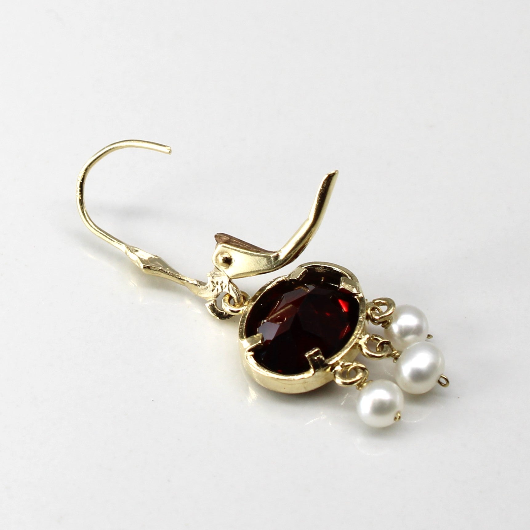 Garnet & Pearls Dangle Earrings | 3.6ctw |