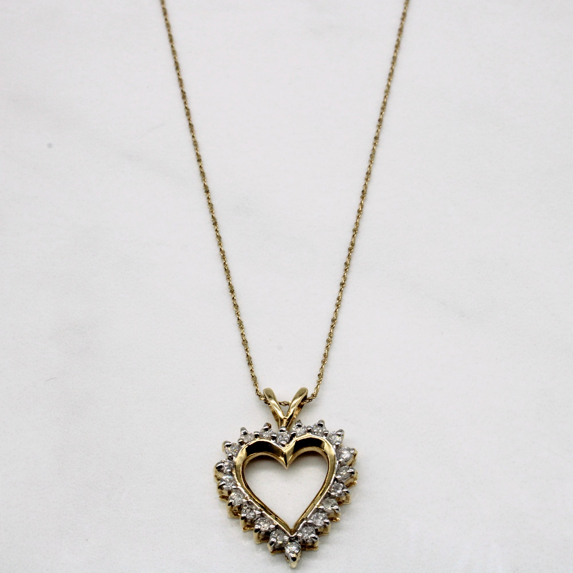 Diamond Heart Pendant & Necklace | 0.50ctw | 20