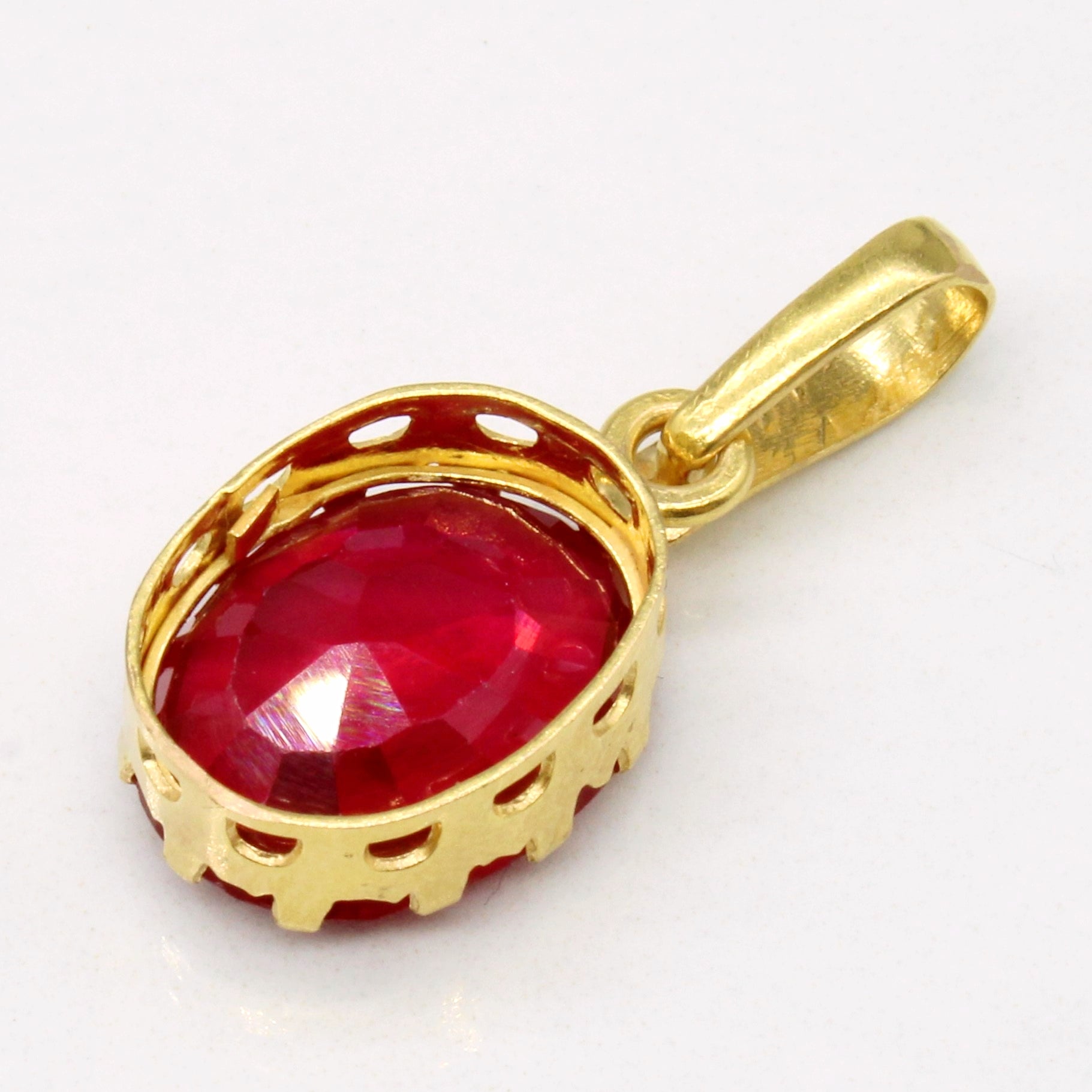 Synthetic Ruby Pendant | 5.10ct |