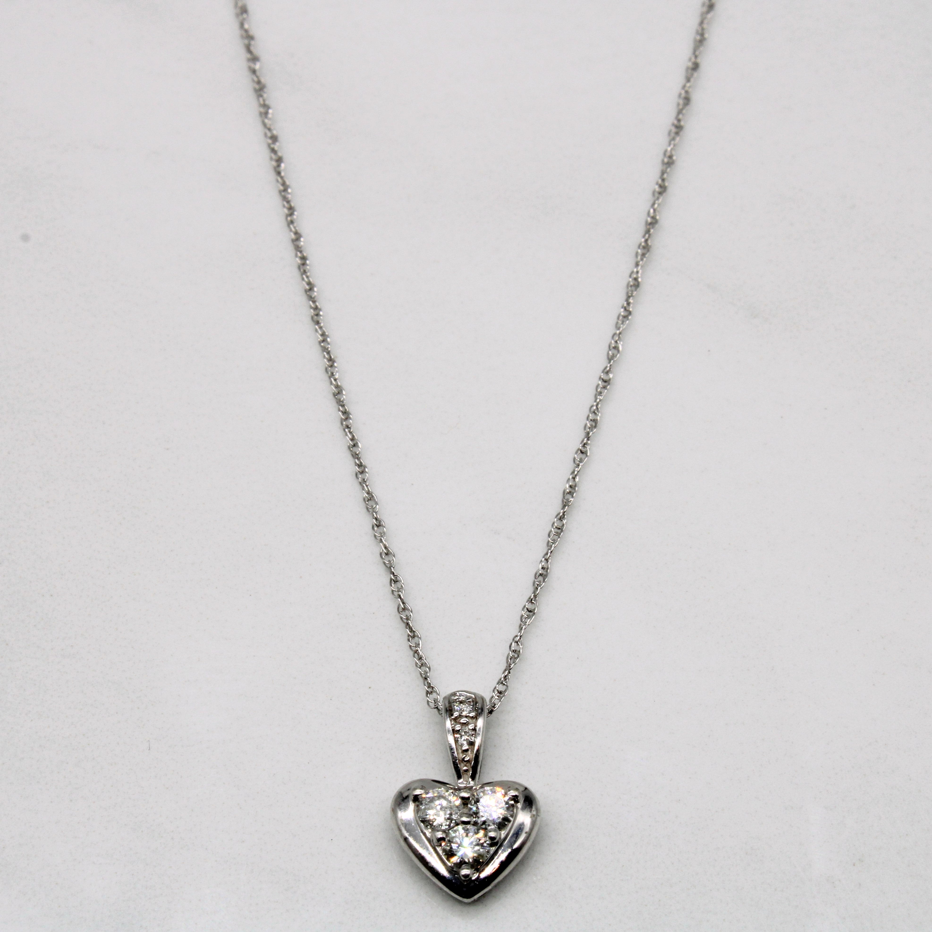 Diamond Heart Pendant & Necklace | 0.22ctw | 18" |