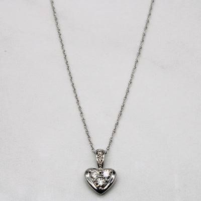 Diamond Heart Pendant & Necklace | 0.22ctw | 18