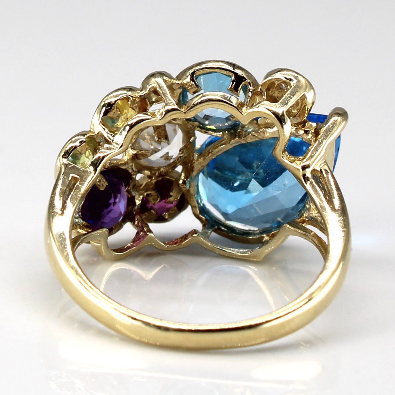 Bezel Set Multi Gemstones Ring | 4.00ct | 1.34ctw | 0.01ctw | SZ 7 |