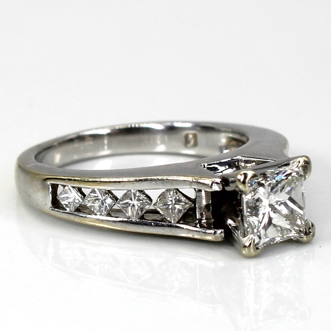 Princess Diamond with Accents Engagement Ring | 1.40ctw VS2 G/H | SZ 5 |
