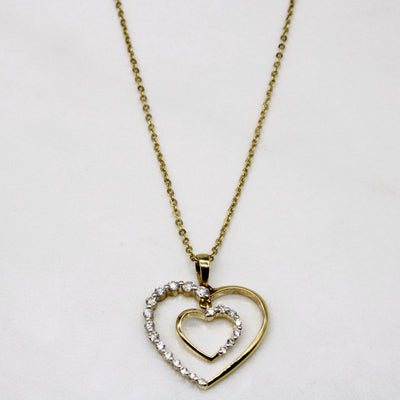 Diamond Heart Pendant & Necklace | 0.15ctw | 17