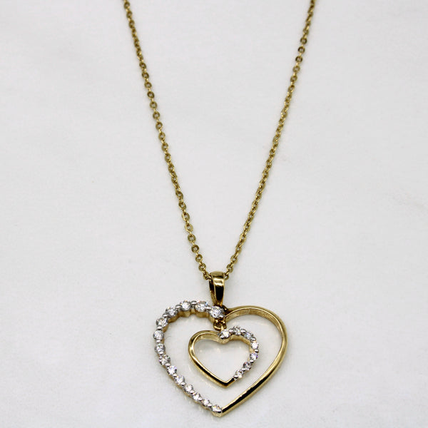 Diamond Heart Pendant & Necklace | 0.15ctw | 17