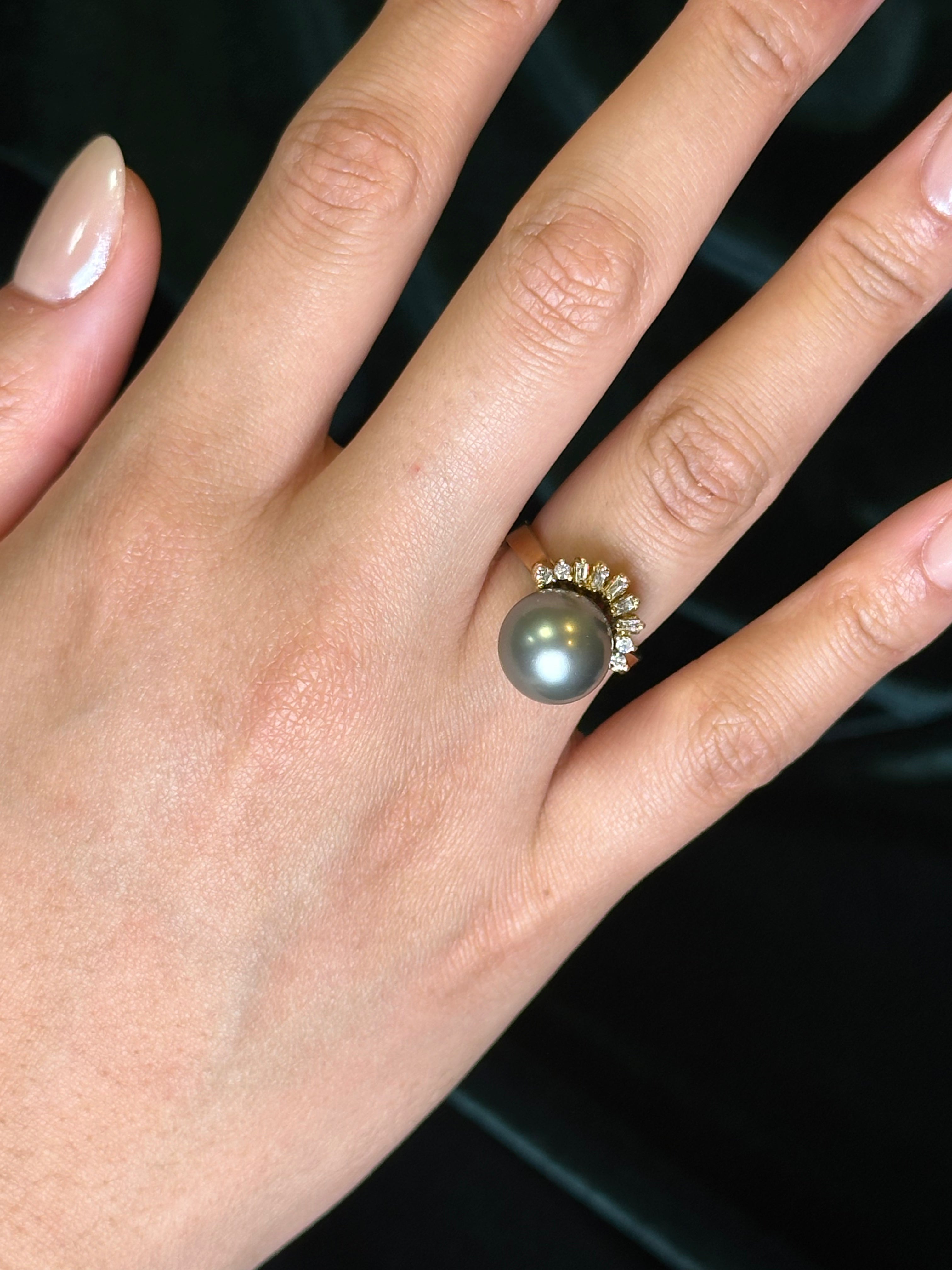 Pearl & Diamond Cocktail Ring | 0.20 ctw, SZ 6 |