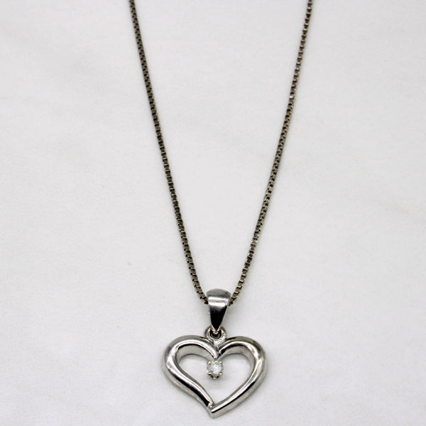 Diamond Heart Pendant & Necklace | 0.03ct | 20