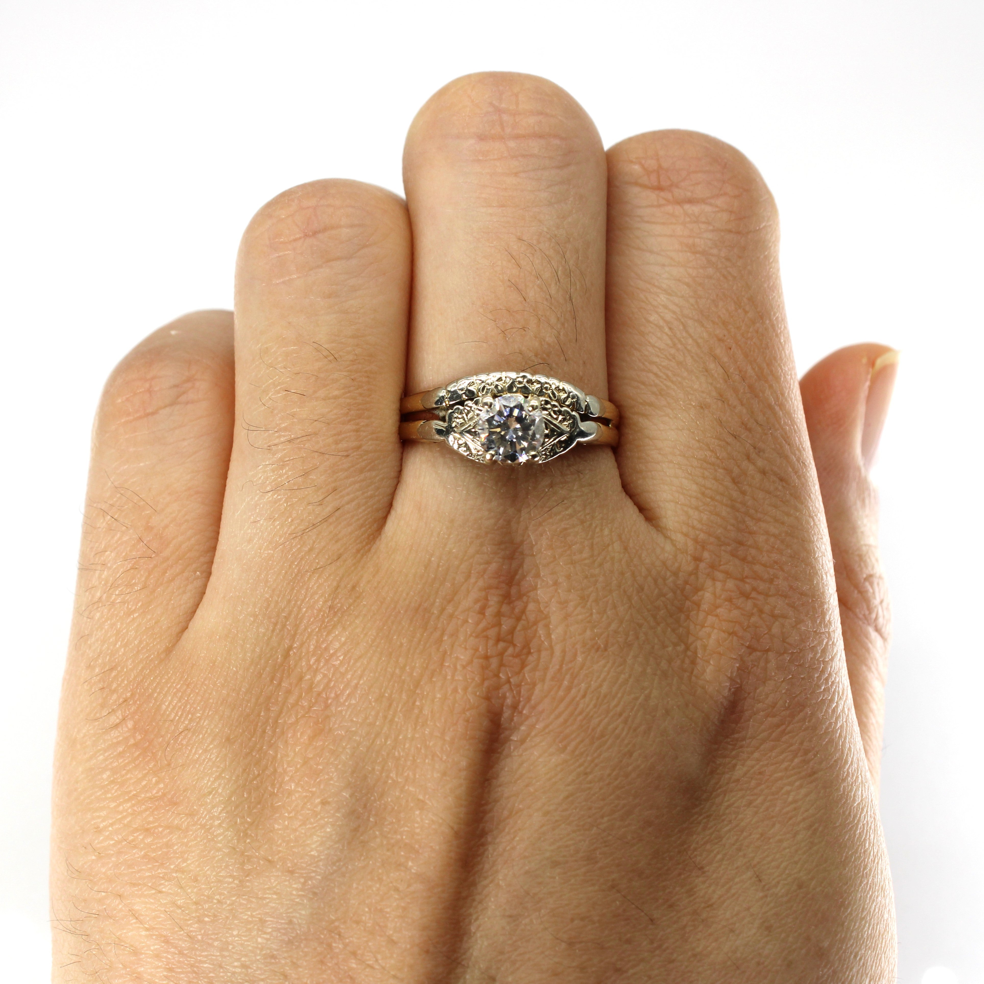 Solitaire Diamond Soldered Gold Ring | 0.67ct VS1 G/H | SZ 8.5 |