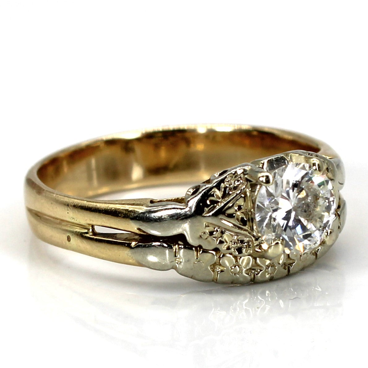 Solitaire Diamond Soldered Gold Ring | 0.67ct VS1 G/H | SZ 8.5 |