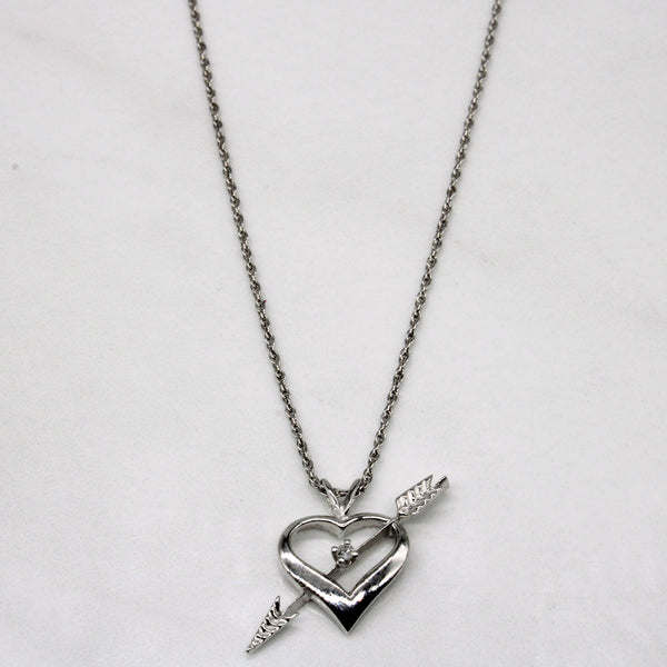 Diamond Cupid's Arrow Pendant & Necklace | 0.02ct | 18