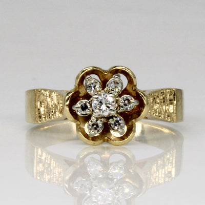 Diamond Flower Ring | 0.13ctw | SZ 7.75 |