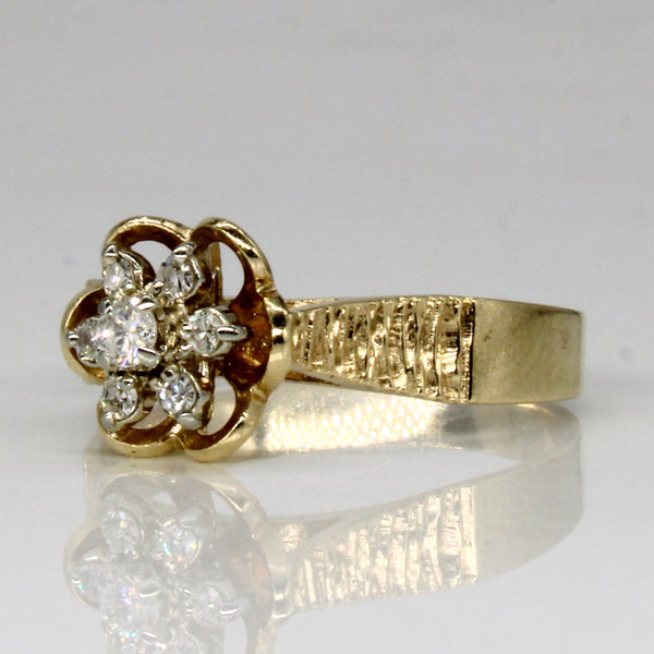 Diamond Flower Ring | 0.13ctw | SZ 7.75 |