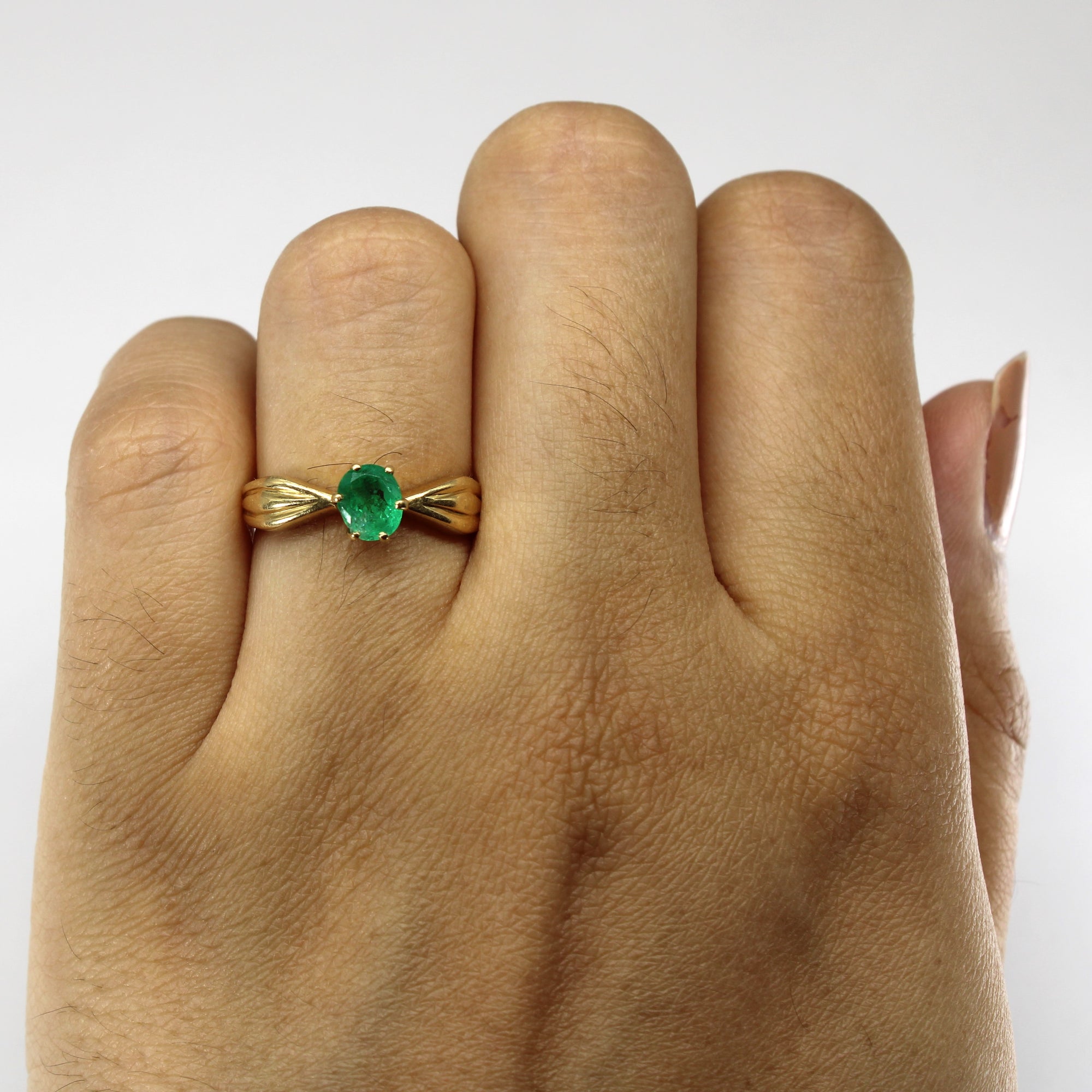 Solitaire Emerald Ring | 0.42ct | SZ 5.5 |