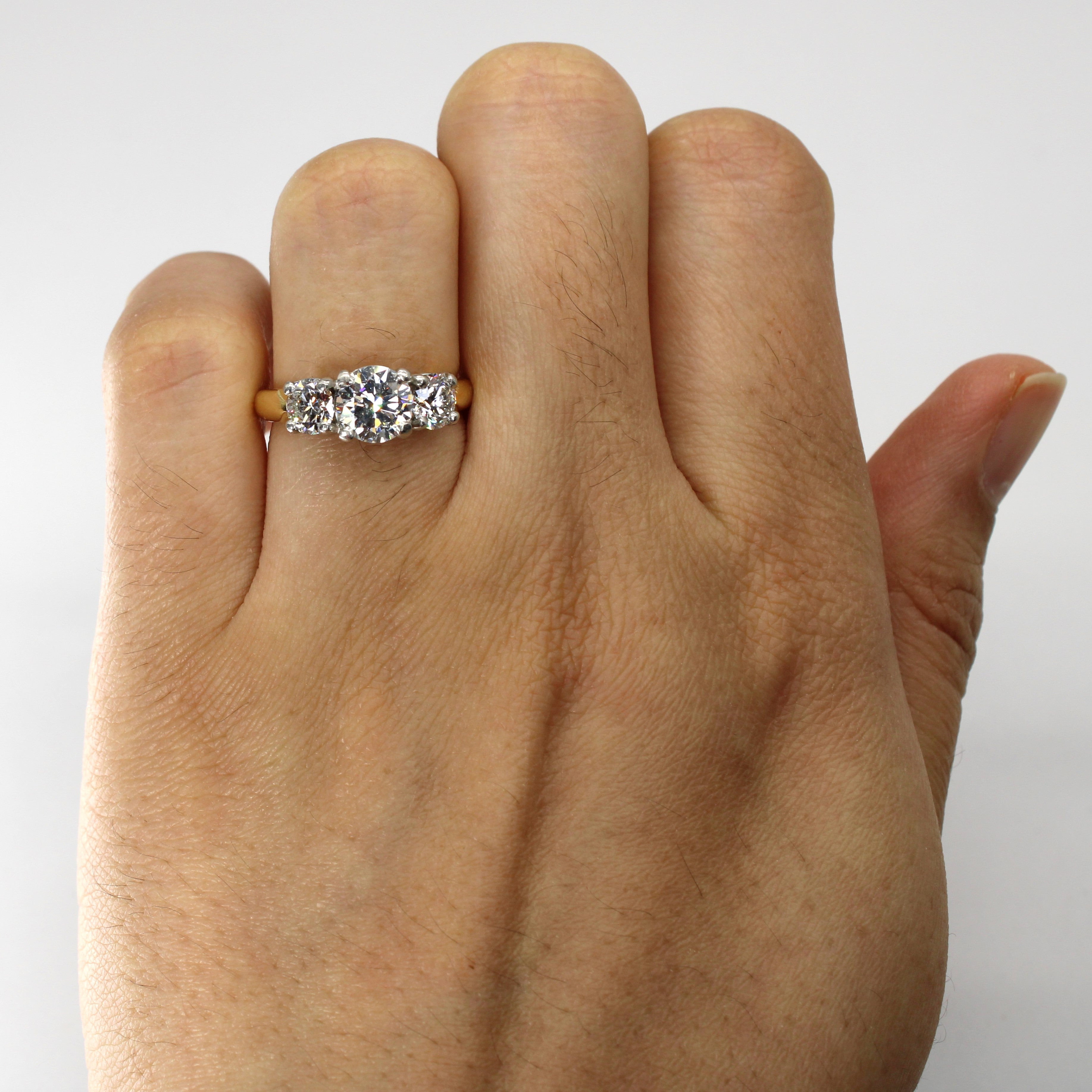Three Stone Diamon Engagement Ring | 1.83ctw VS1 E | SZ 5 |