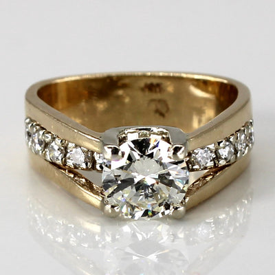 Solitaire with Accents Diamond Ring | 1.37ctw SI1/SI2 I/J | SZ 5.5 |
