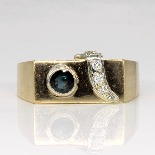 Sapphire & Diamond Cocktail Ring | 0.40ct, 0.08ctw | SZ 11.25 |