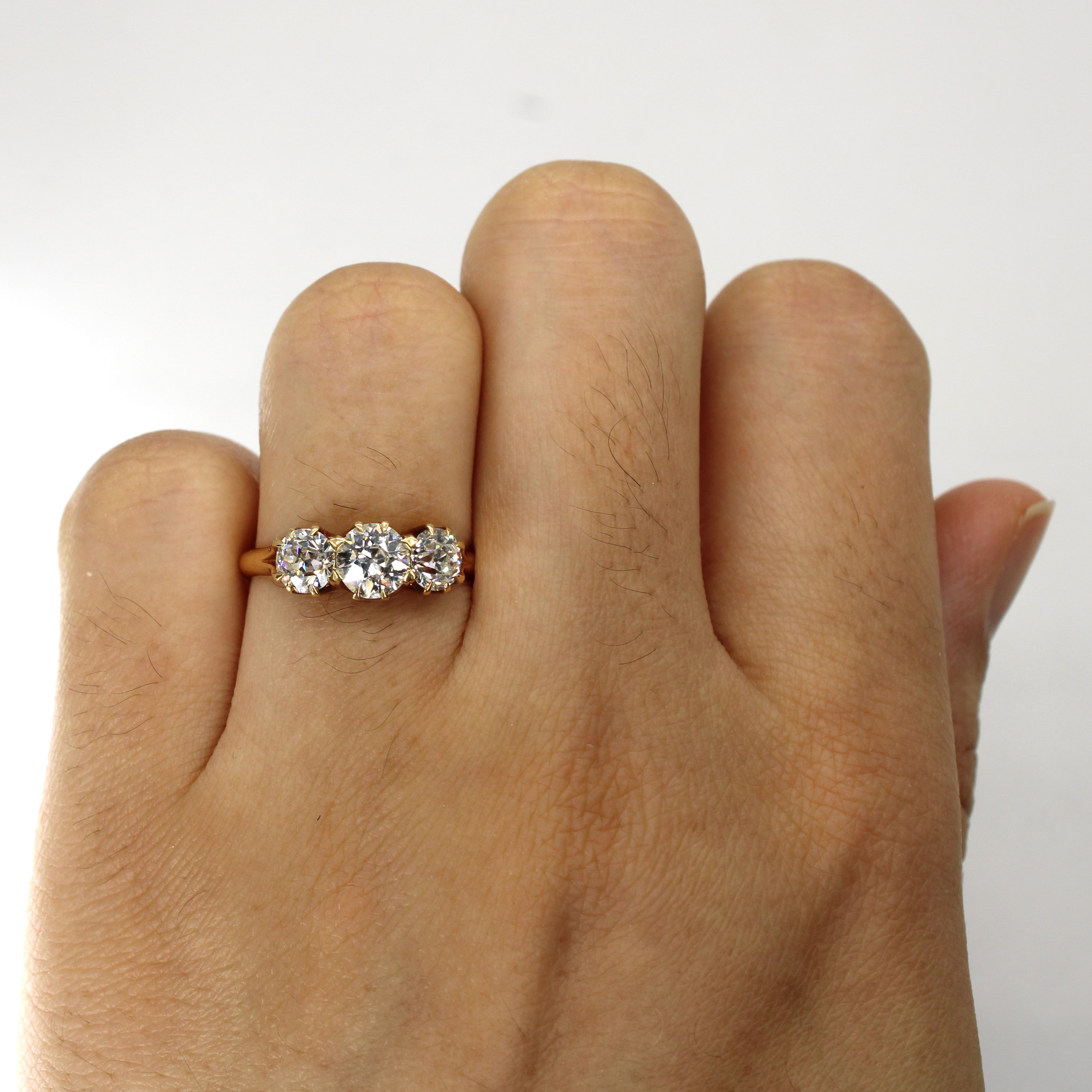 'Birks' Three Stone Diamond Vintage Ring | 0.57ct, 0.83ctw | SZ 6.25 |