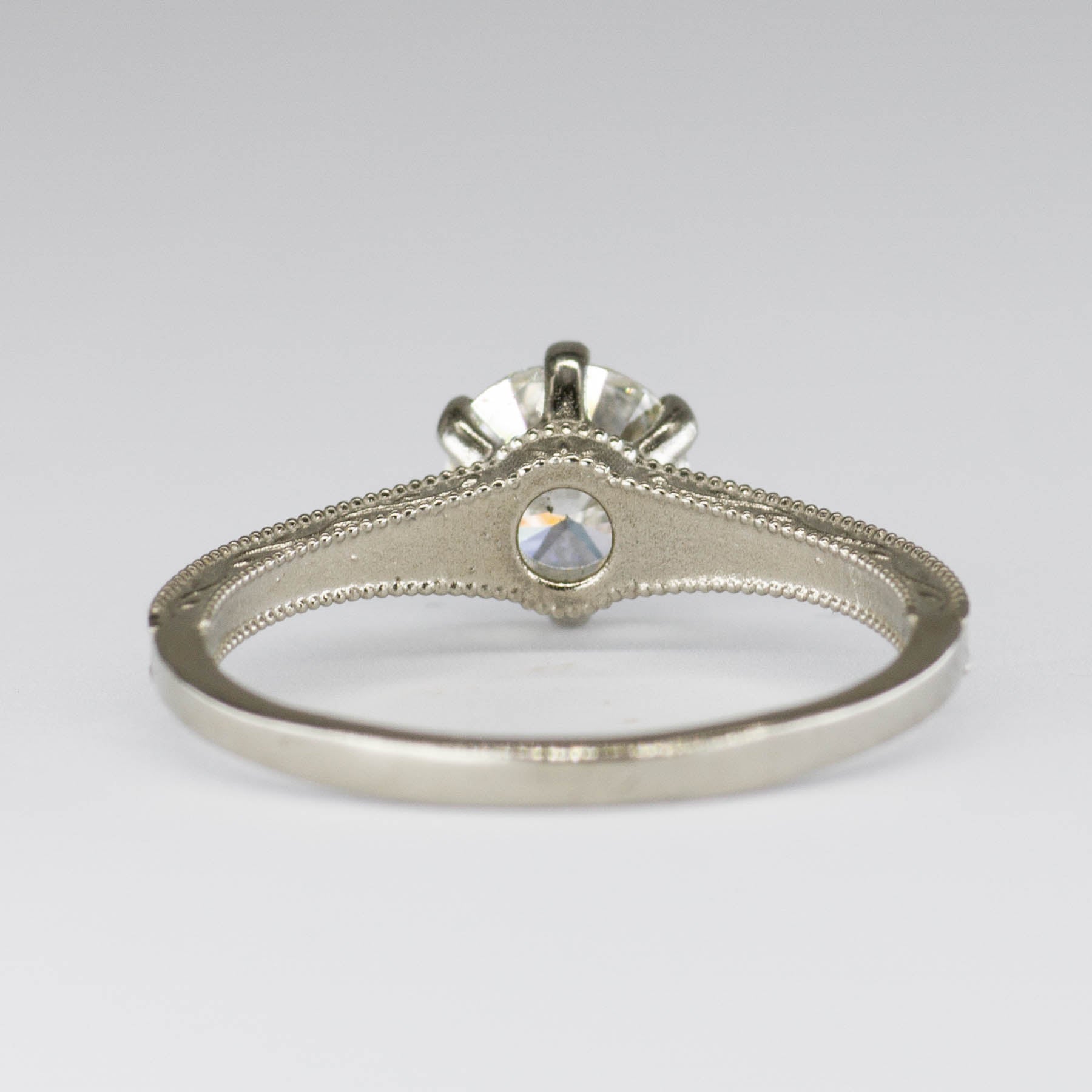 '100 Ways' Six Prong Carved Diamond Solitaire 18k Ring | 0.74ct VS1 J/K | SZ 5.25