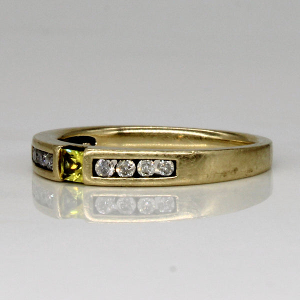 Synthetic Yellow Sapphire & Diamond Ring | 0.12ct, 0.09ctw | SZ 6.5 |