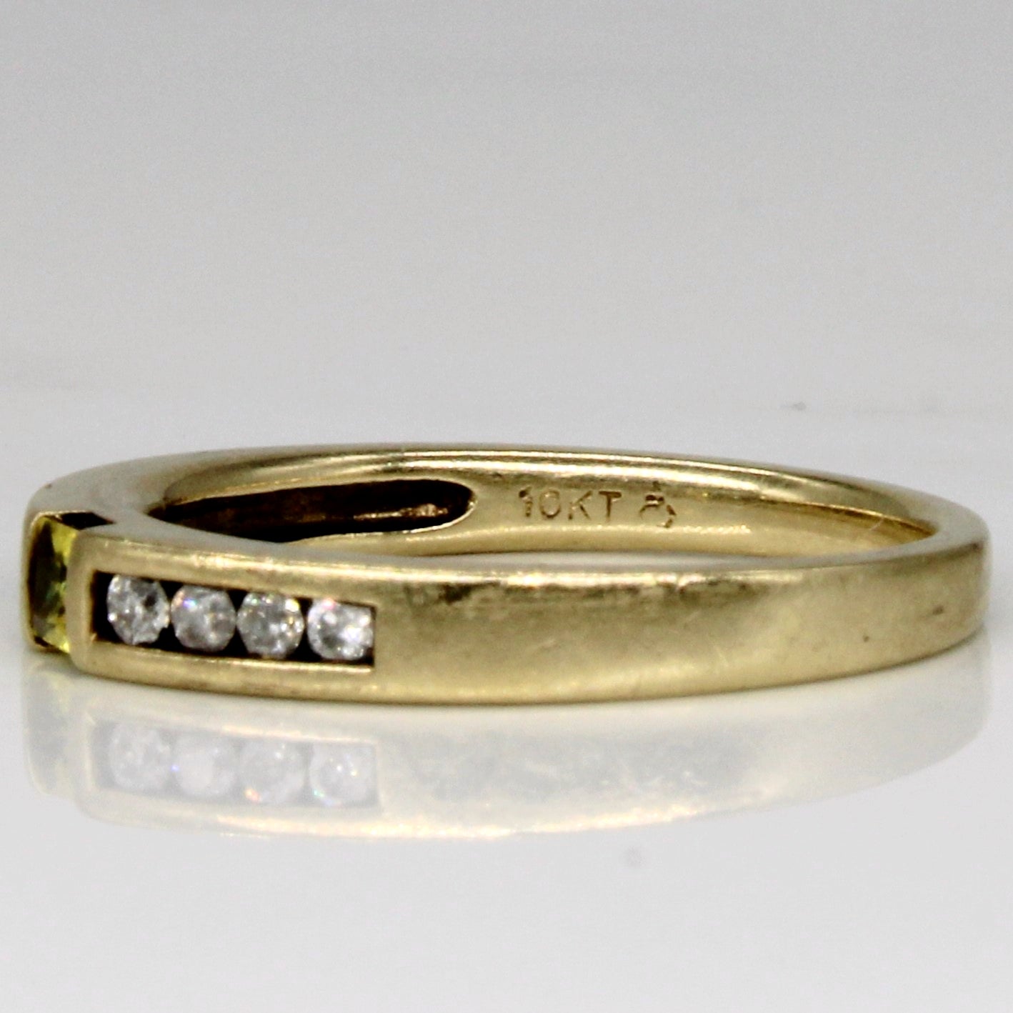 Synthetic Yellow Sapphire & Diamond Ring | 0.12ct, 0.09ctw | SZ 6.5 |