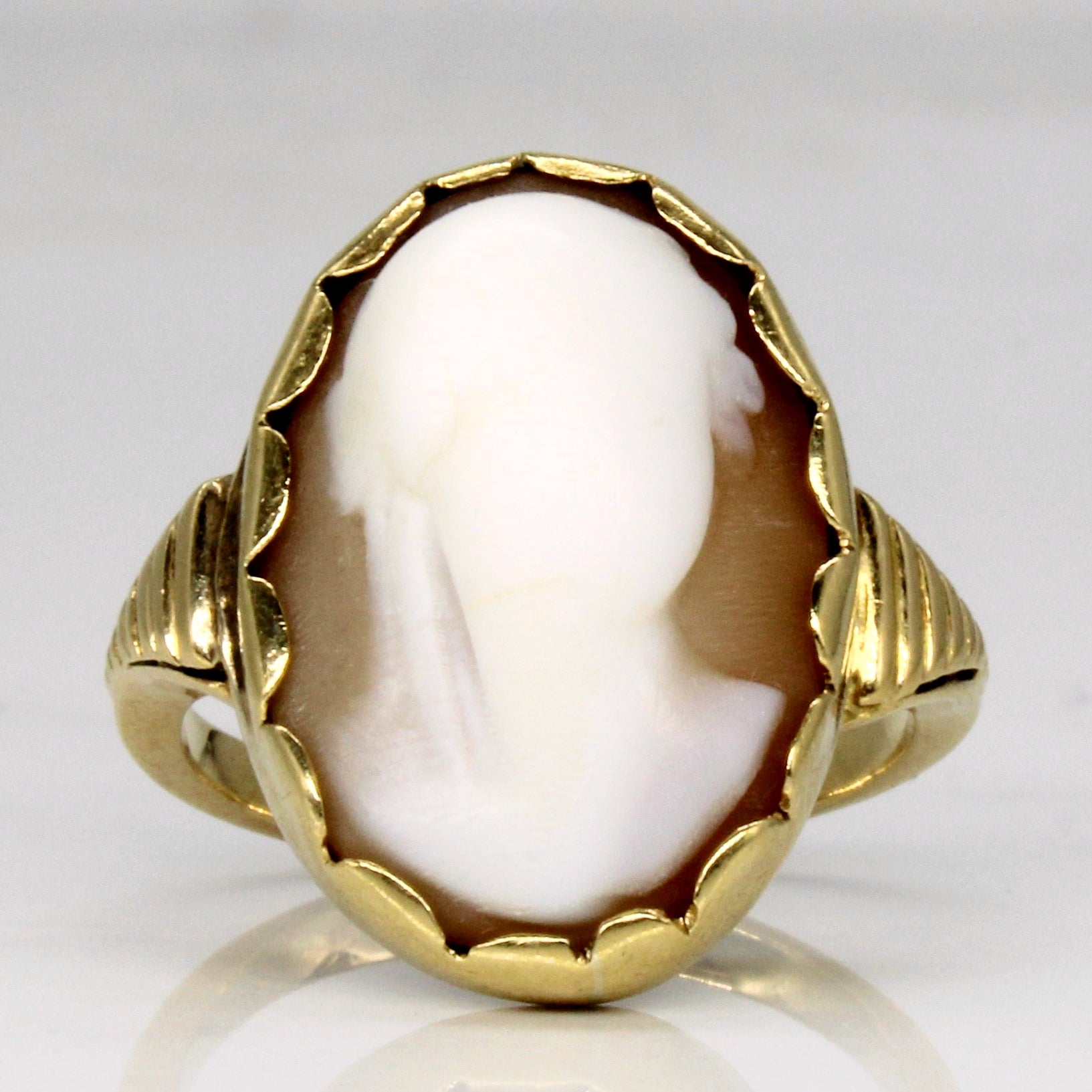 Seashell Cameo Ring | 6.50ct | SZ 7 |