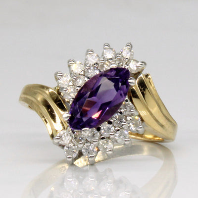 Amethyst & Diamond Cocktail Ring | 1.00ct, 0.38ctw | SZ 7 |