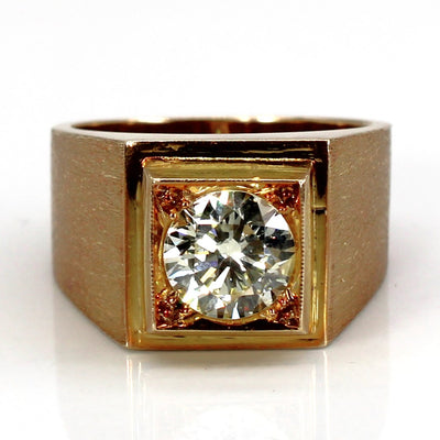 Flush Set Solitaire Diamond Ring | 1.12ct SI2/I1 L/M | SZ 5.75 |