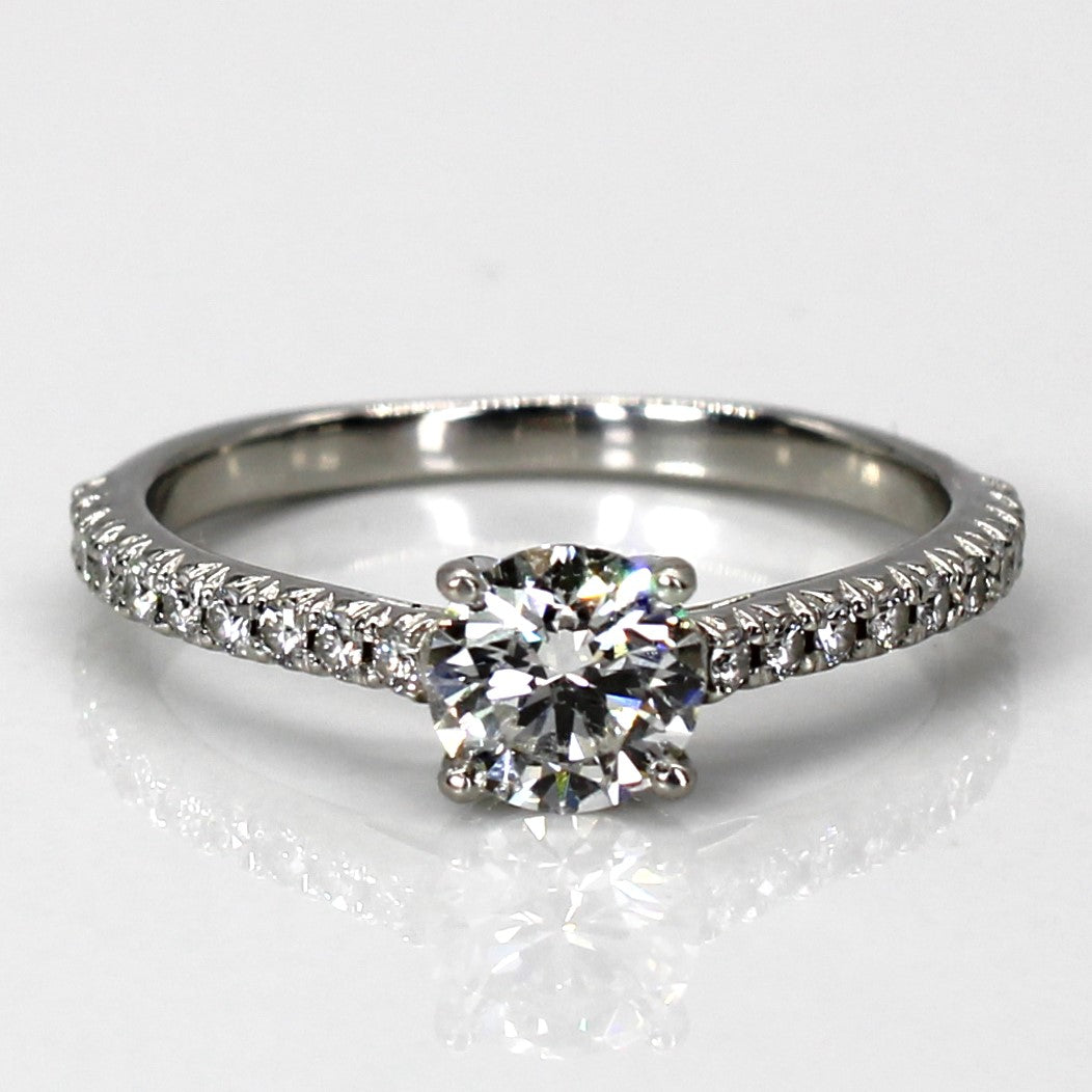 Bague solitaire Tiffany & Co. avec diamants d'accent | 0,72 ct | Taille 5,5 | 
