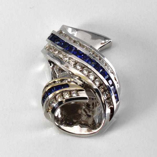 Channel Set Diamond & Sapphire Pendant | 0.50ctw | 0.45ctw |