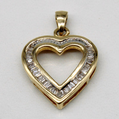Channel Set Diamond Heart Pendant | 0.23ctw |