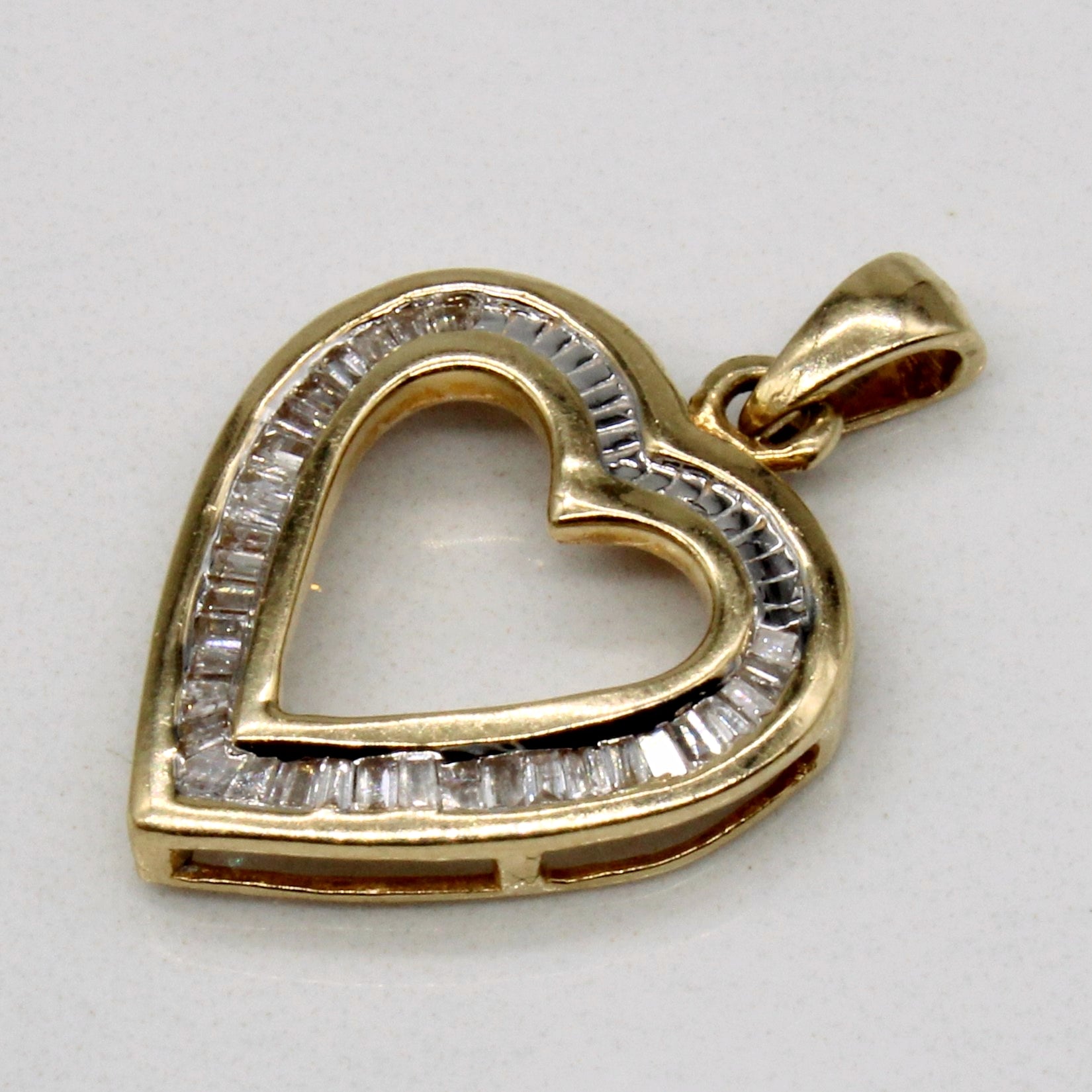Channel Set Diamond Heart Pendant | 0.23ctw |