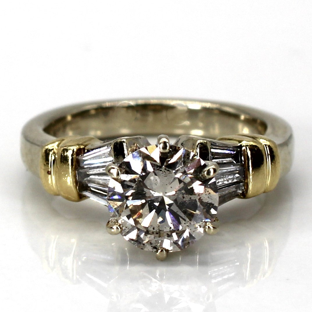 High Set Diamond with Accents Gold Ring | 1.66ctw I2 L/M | SZ 5