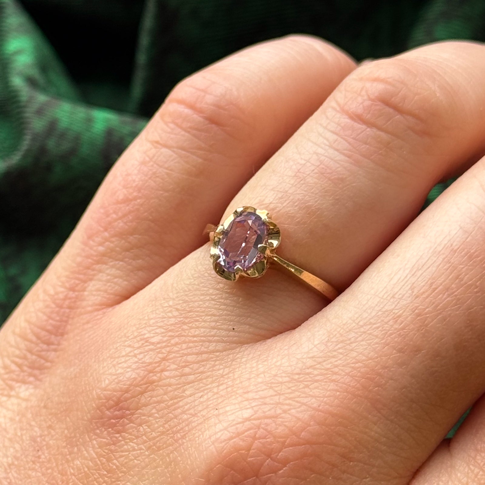 Bague saphir violet | 0,75 ct | Taille 5 | 