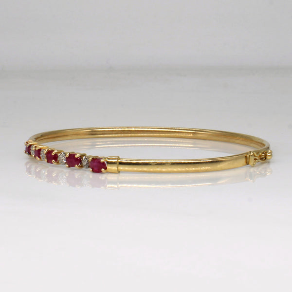 Ruby & Diamond Bracelet | 1.10ctw, 0.02ctw | 7.5