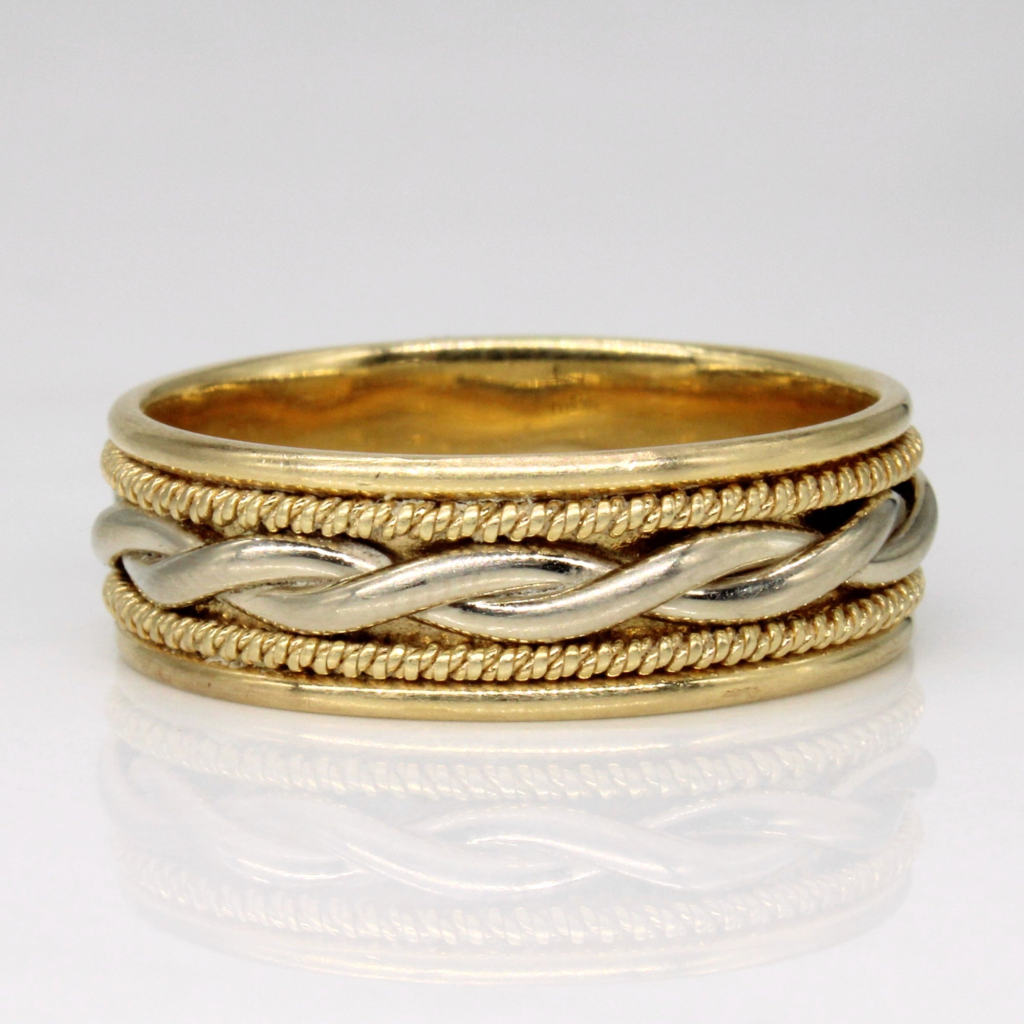 14k Two Tone Gold Braided Ring | SZ 13.5 |