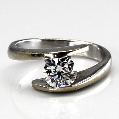 Bypass Solitaire Diamond Ring | 0.70ct SI1 E/F | SZ 4.5 |