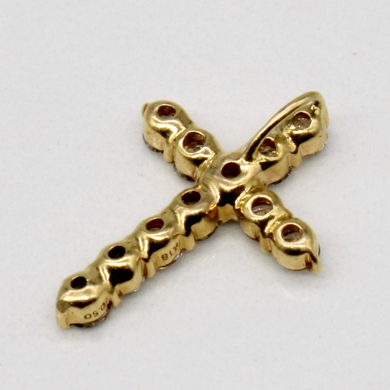 Light Yellow Diamond Cross Pendant | 0.50ctw |