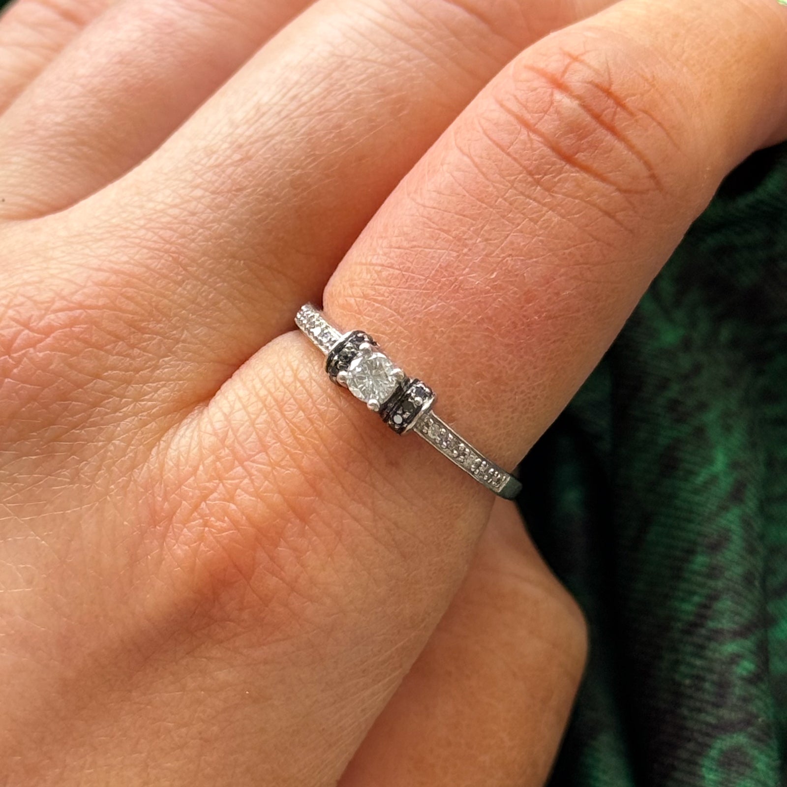 Black & White Diamond Ring | 0.04ctw, 0.18ctw | SZ 8.5 |