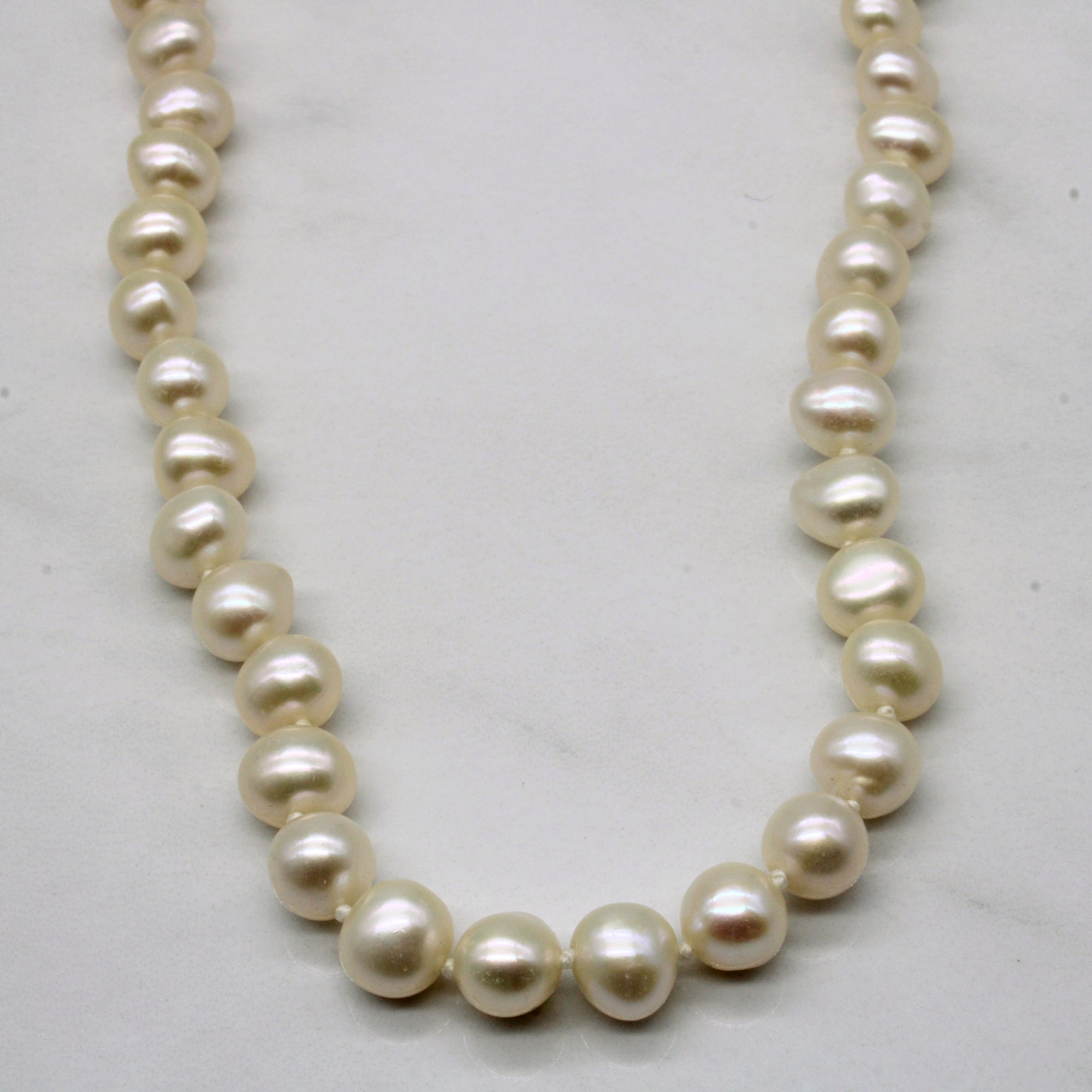 14k Yellow Gold Pearl Necklace | 18