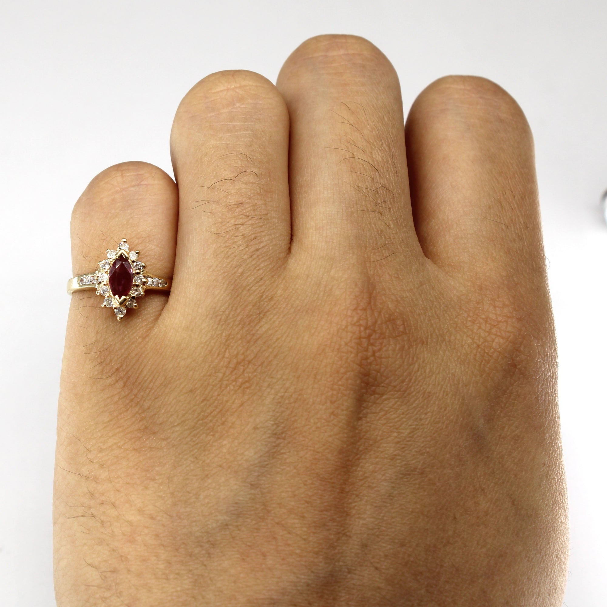 Ruby & Diamond Cocktail Ring | 0.50ct | 0.12ctw | SZ 4.25 |